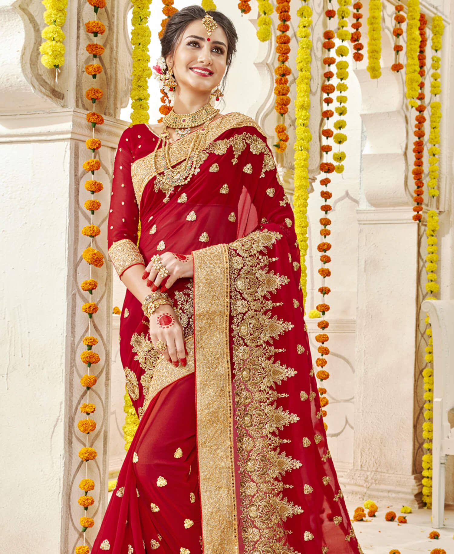 dulhan saree red